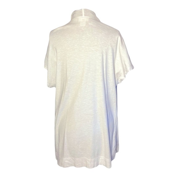 Soft Surroundings | White Short Sleeve Ruffle Open Front Cardigan, XL - Picture 3 of 8